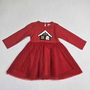 Monica + Andy Baby 18-24M Christmas Dress Organic Long Sleeve Tulle Red Holiday
